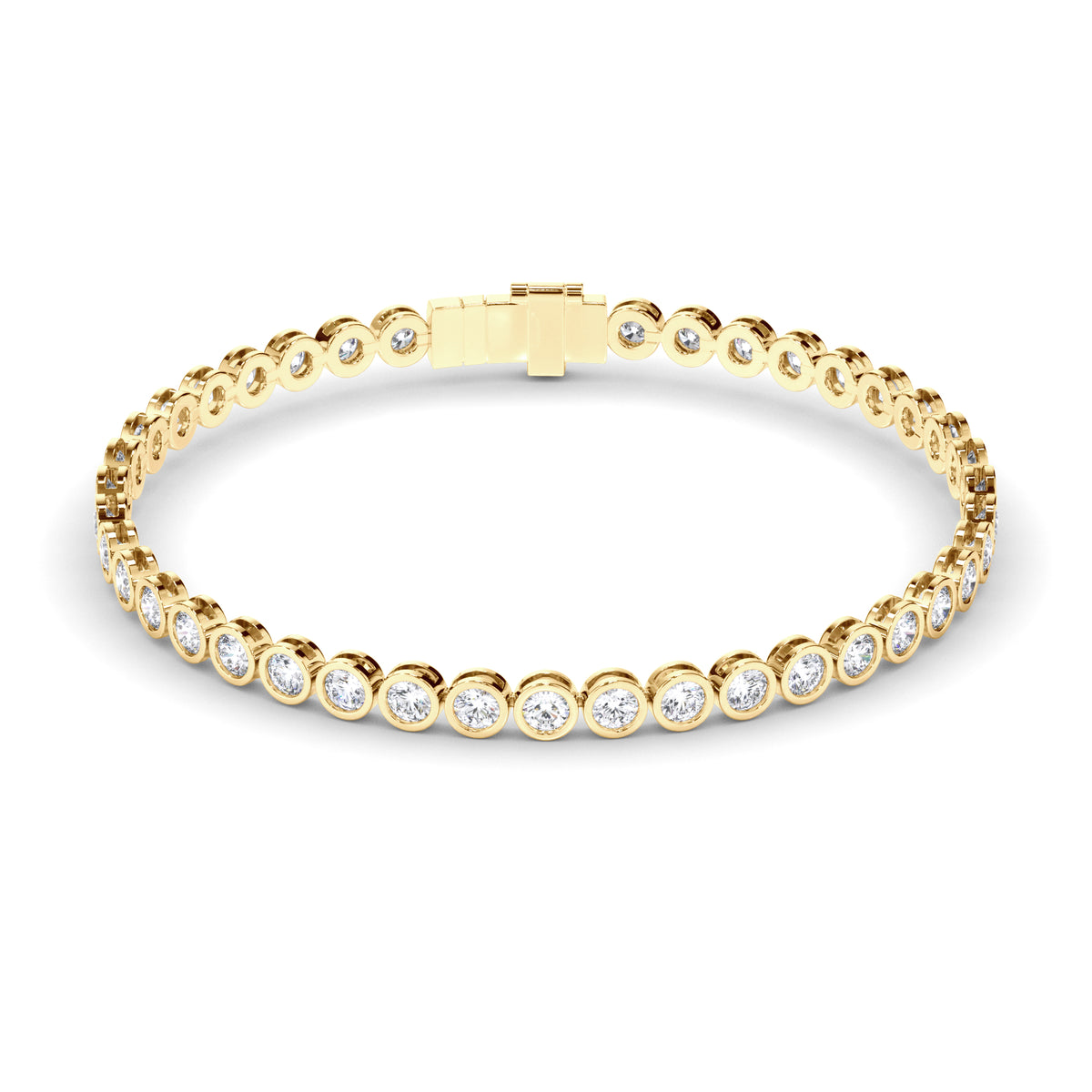 Constance - Bezel-Set Round Brilliant Diamond Tennis Bracelet