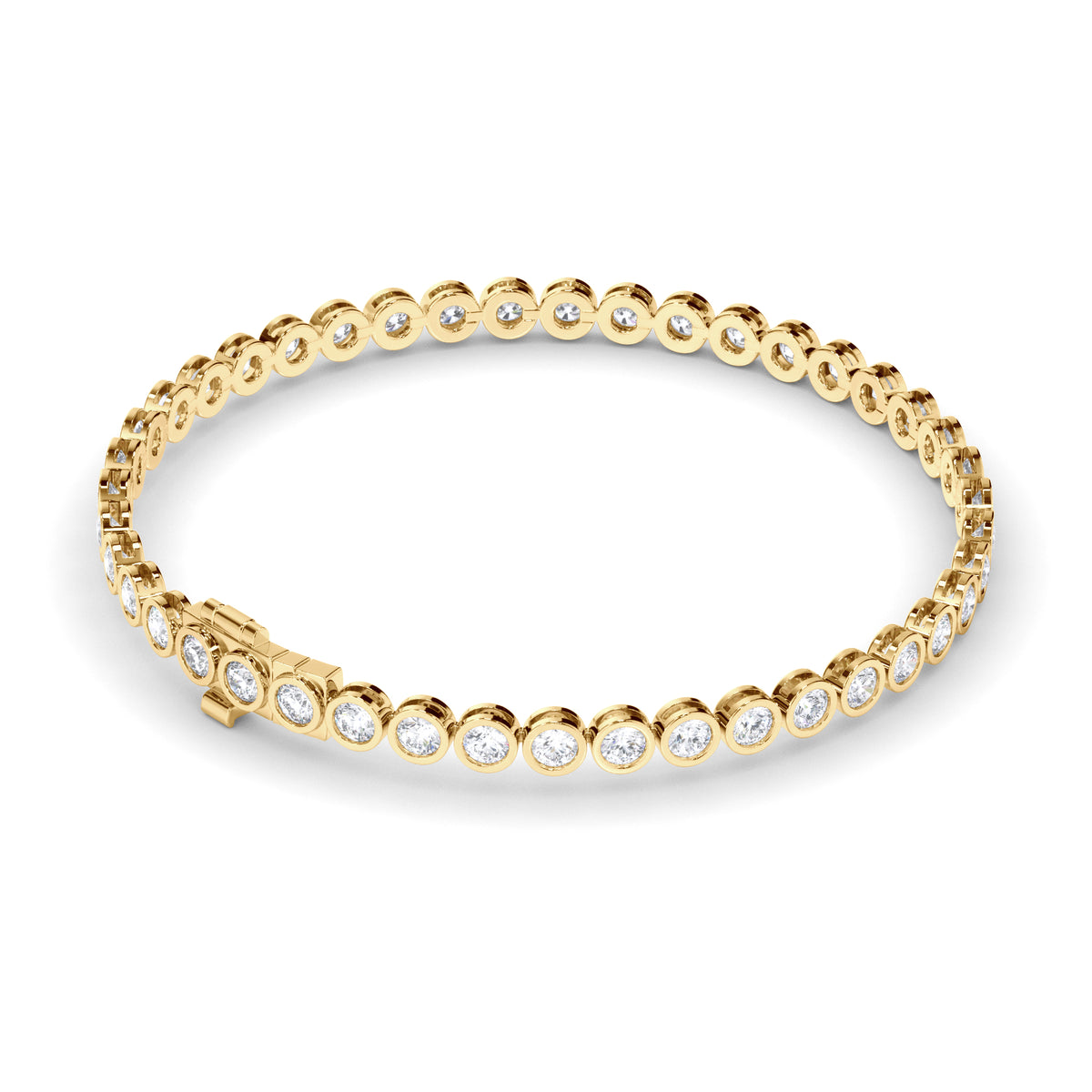 Constance - Bezel-Set Round Brilliant Diamond Tennis Bracelet