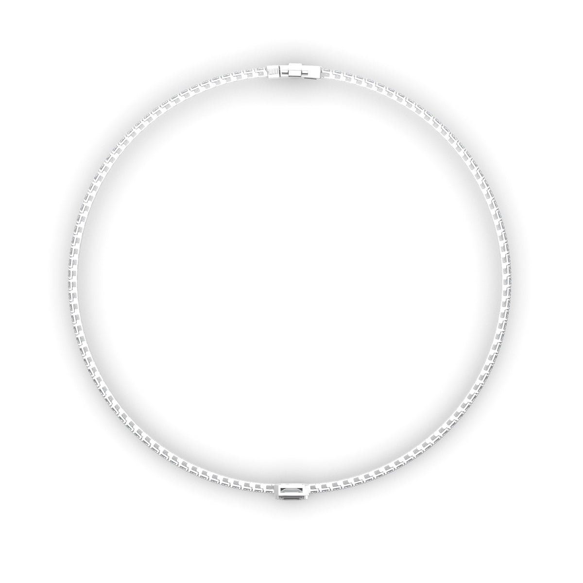 Isla - Emerald Cut Centre Diamond Tennis Bracelet