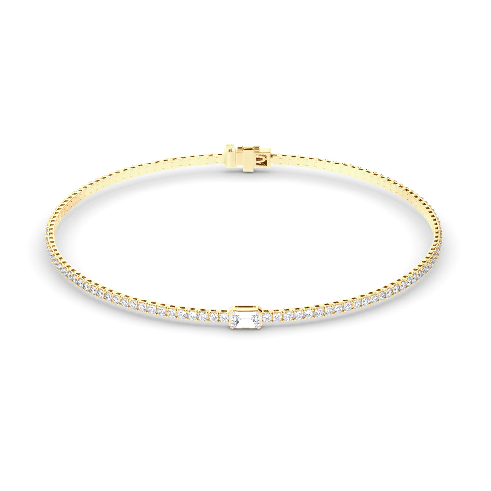 Isla - Emerald Cut Centre Diamond Tennis Bracelet