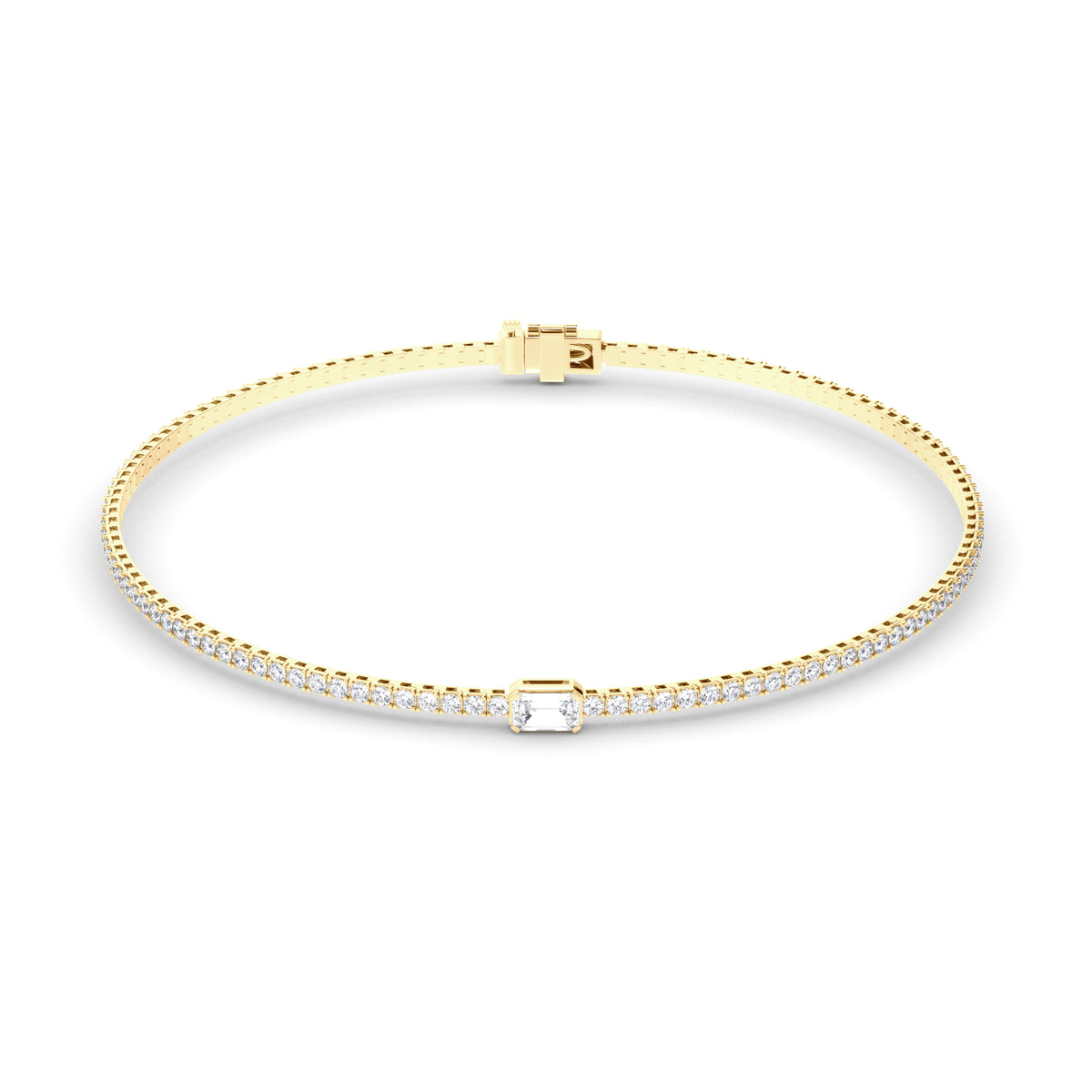 Isla - Emerald Cut Centre Diamond Tennis Bracelet