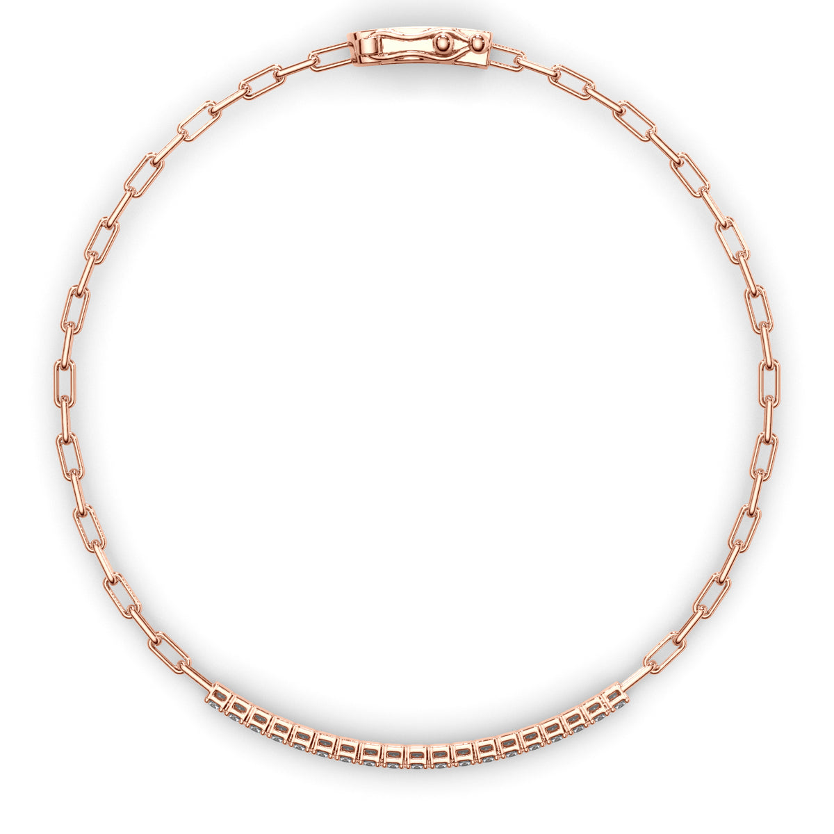 Marcella - Round Brilliant Diamond Bar Link Bracelet