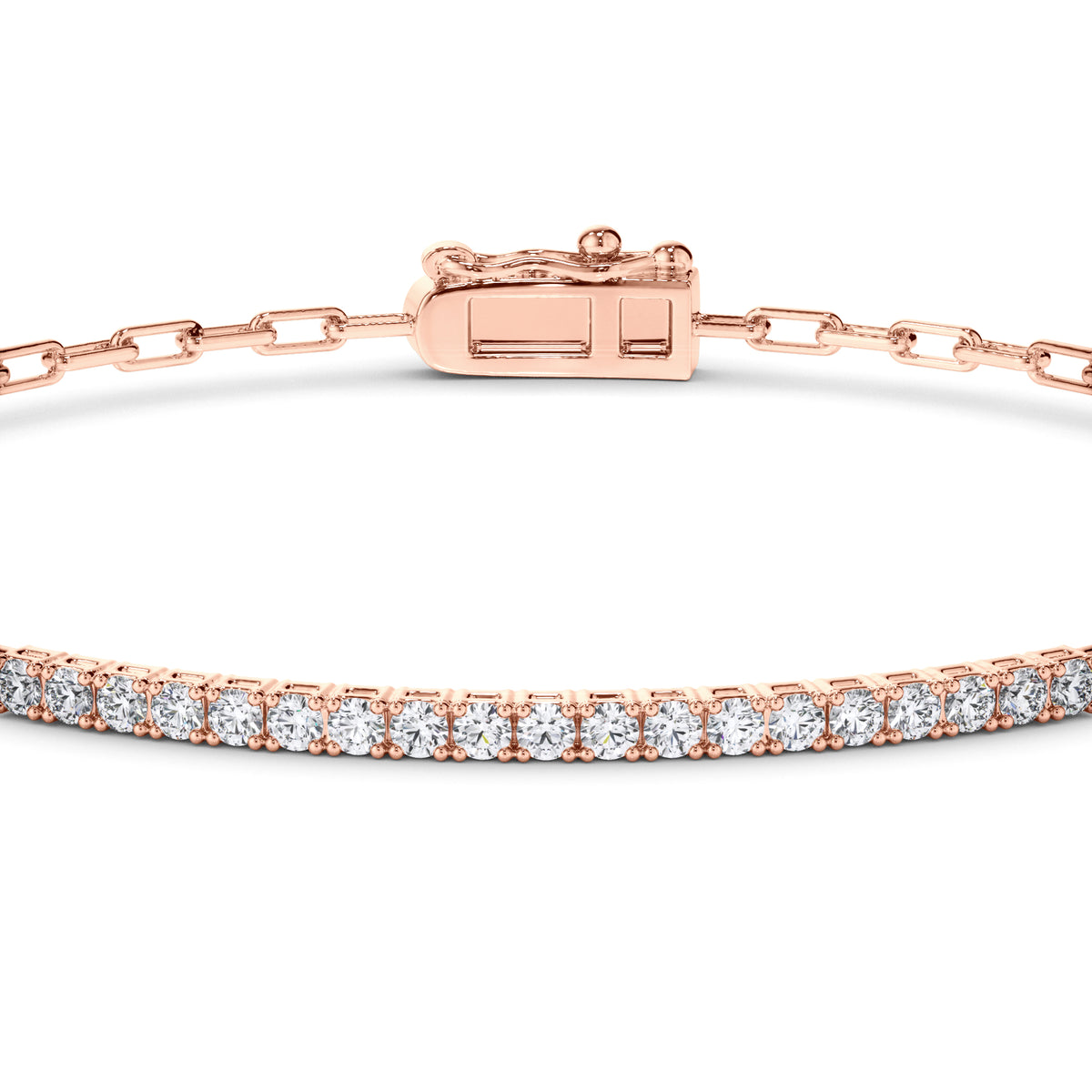 Marcella - Round Brilliant Diamond Bar Link Bracelet