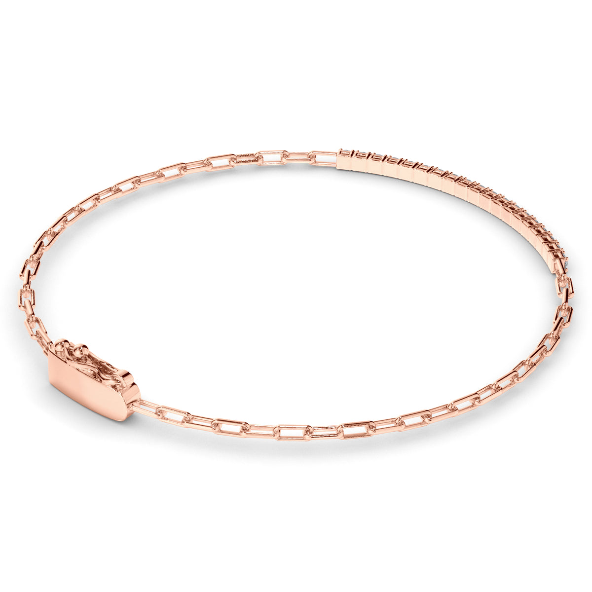 Marcella - Round Brilliant Diamond Bar Link Bracelet