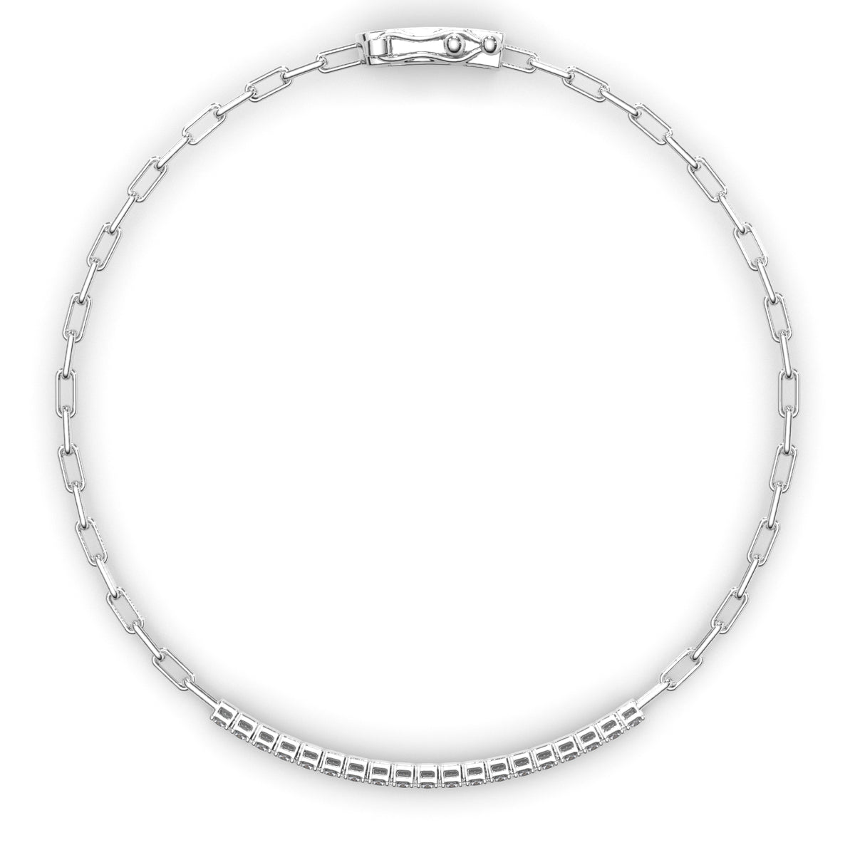Marcella - Round Brilliant Diamond Bar Link Bracelet
