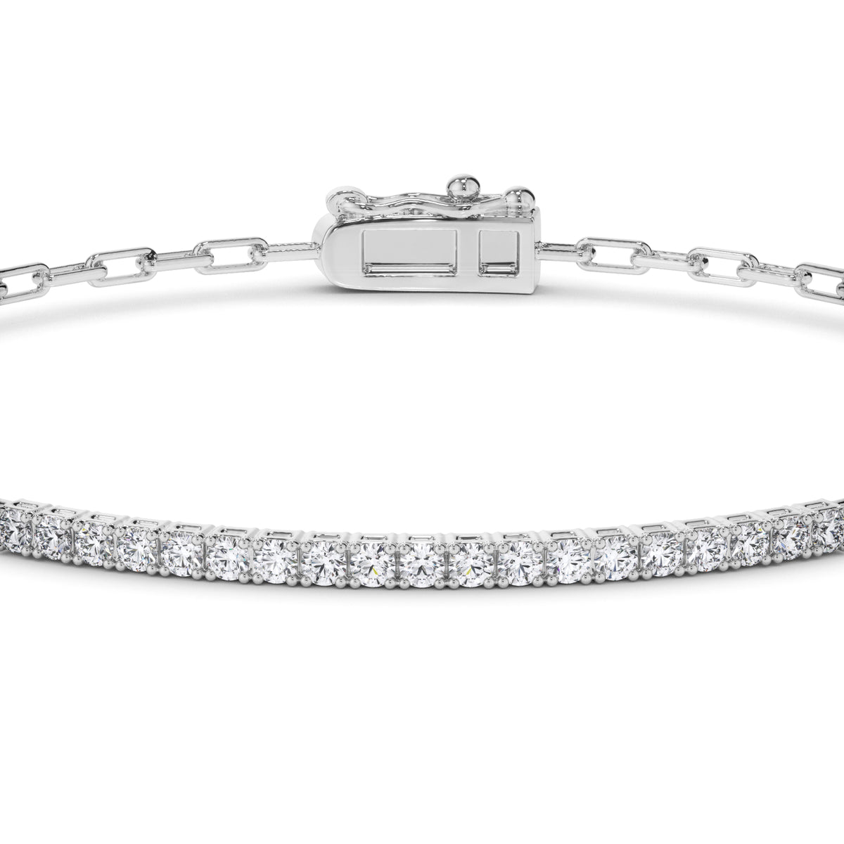 Marcella - Round Brilliant Diamond Bar Link Bracelet