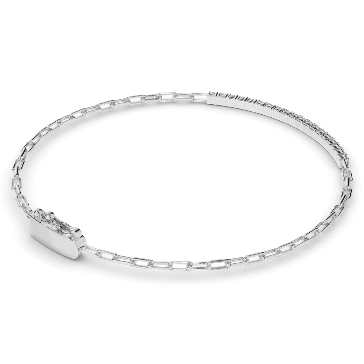 Marcella - Round Brilliant Diamond Bar Link Bracelet