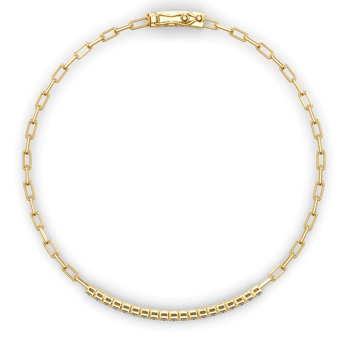 Marcella - Round Brilliant Diamond Bar Link Bracelet