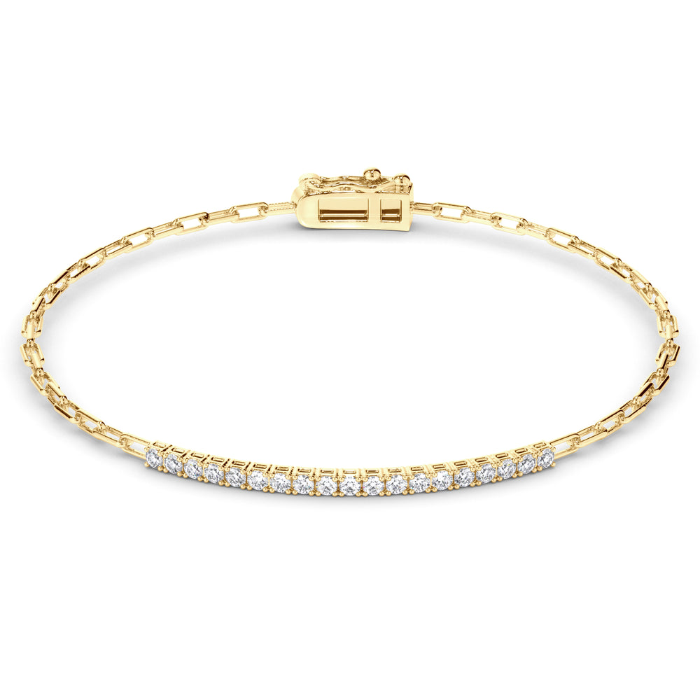 Marcella - Round Brilliant Diamond Bar Link Bracelet