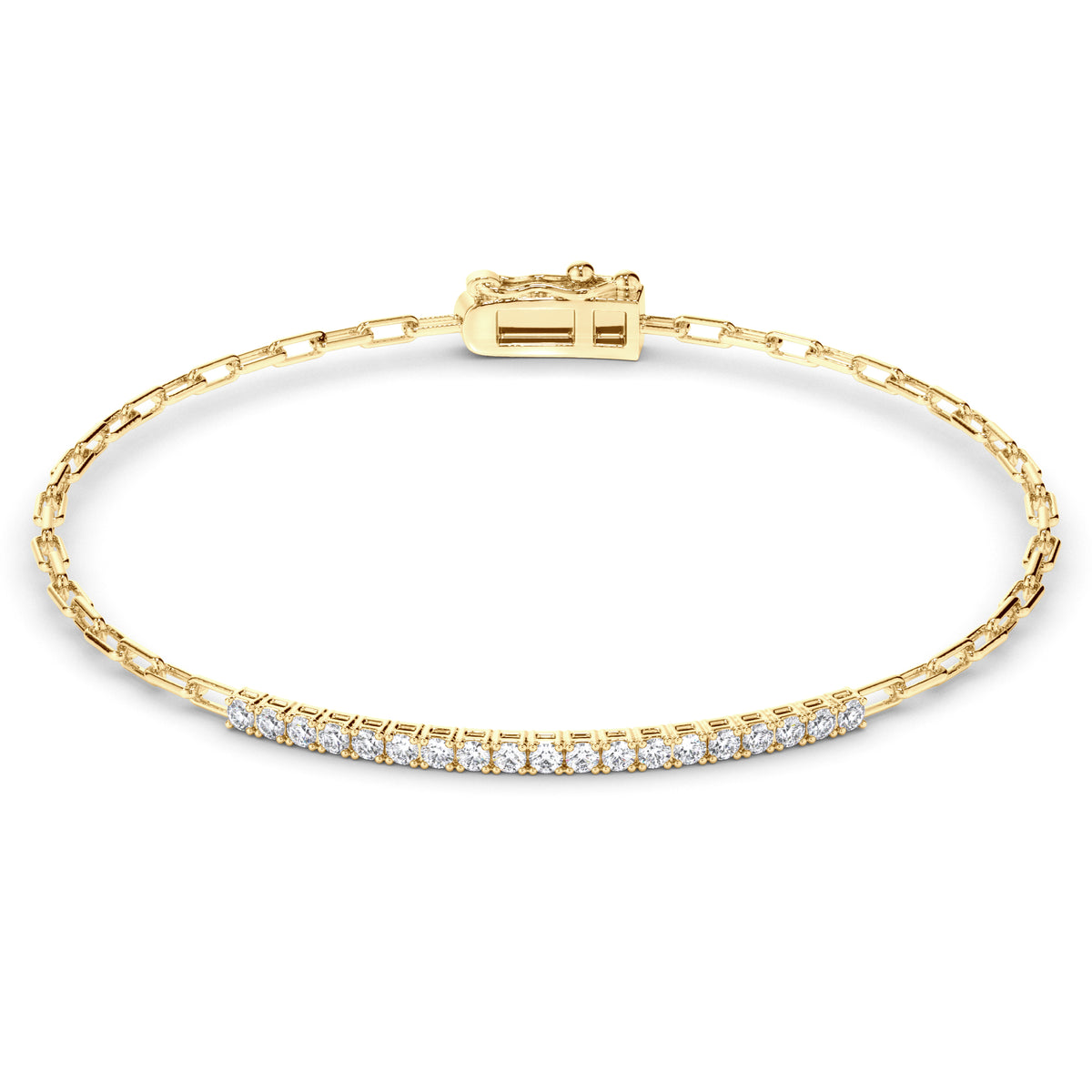 Marcella - Round Brilliant Diamond Bar Link Bracelet