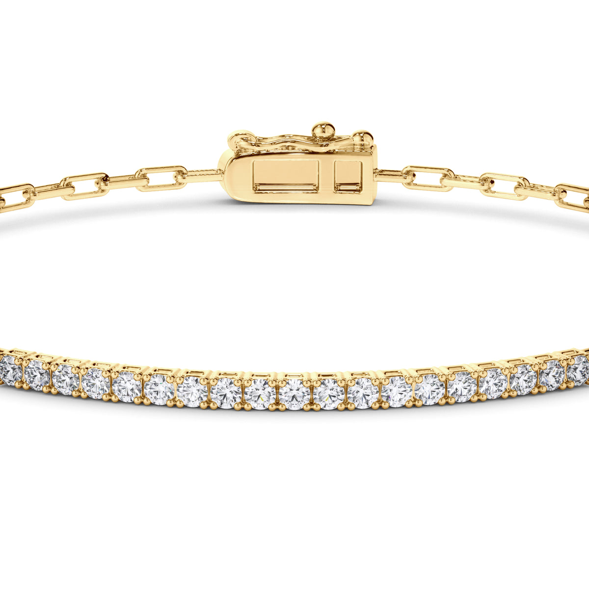 Marcella - Round Brilliant Diamond Bar Link Bracelet
