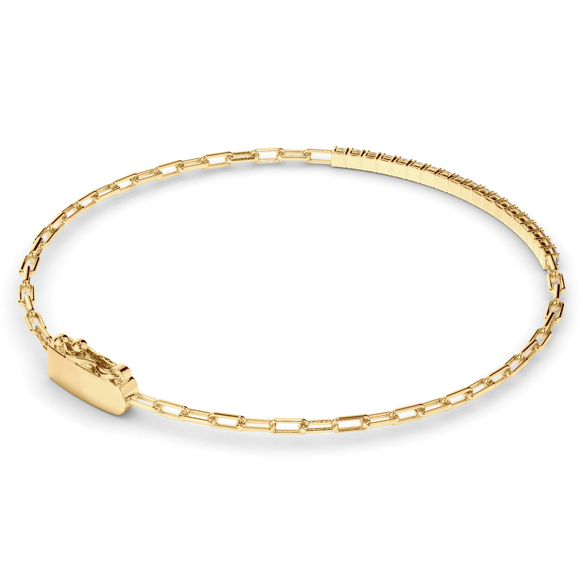 Marcella - Round Brilliant Diamond Bar Link Bracelet