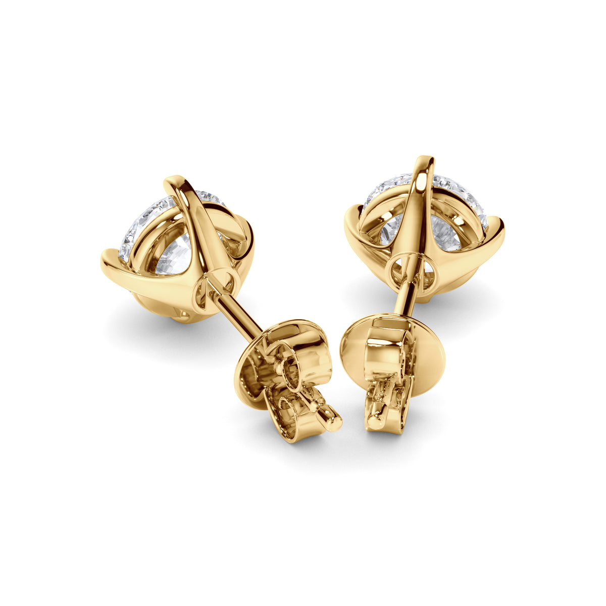Noémie - Round Brilliant Cut Diamond Stud Earrings