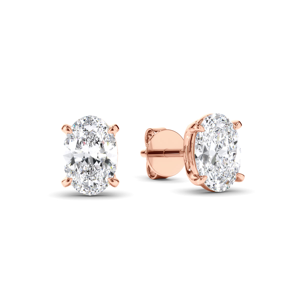 Eden - Oval Cut Diamond Stud Earrings
