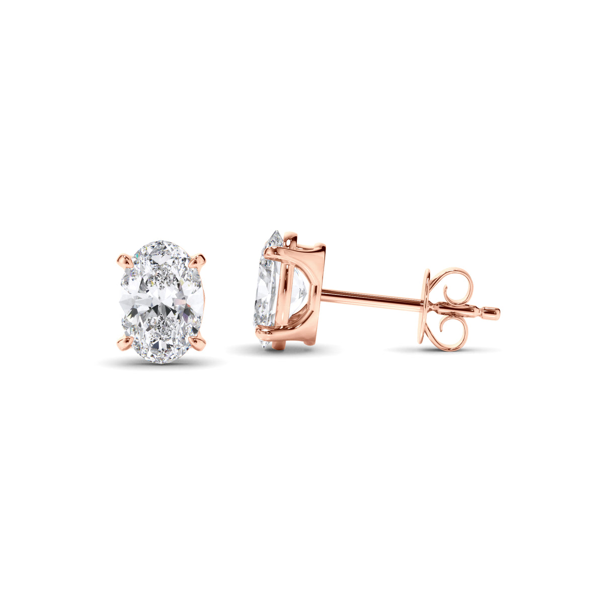 Eden - Oval Cut Diamond Stud Earrings