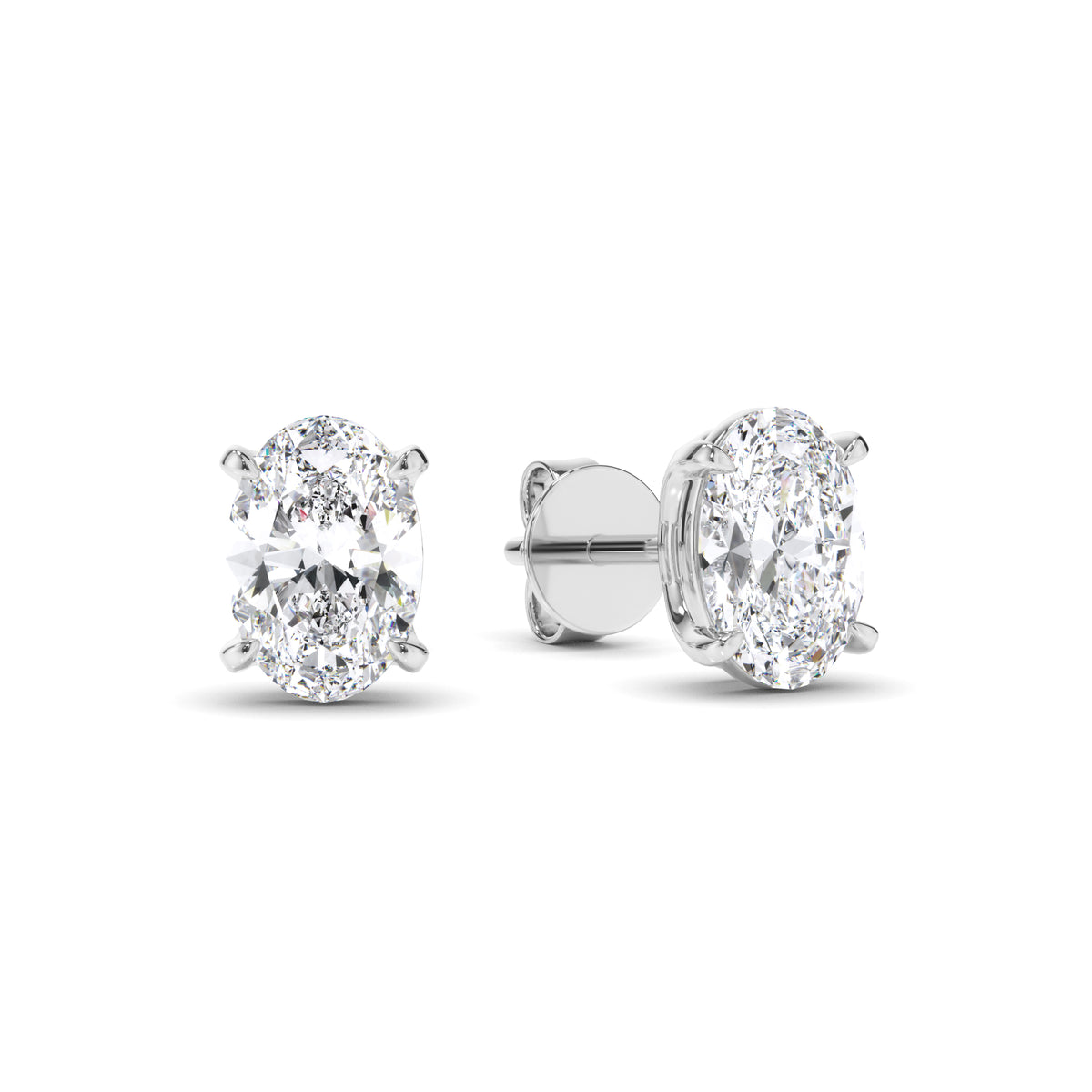 Eden - Oval Cut Diamond Stud Earrings