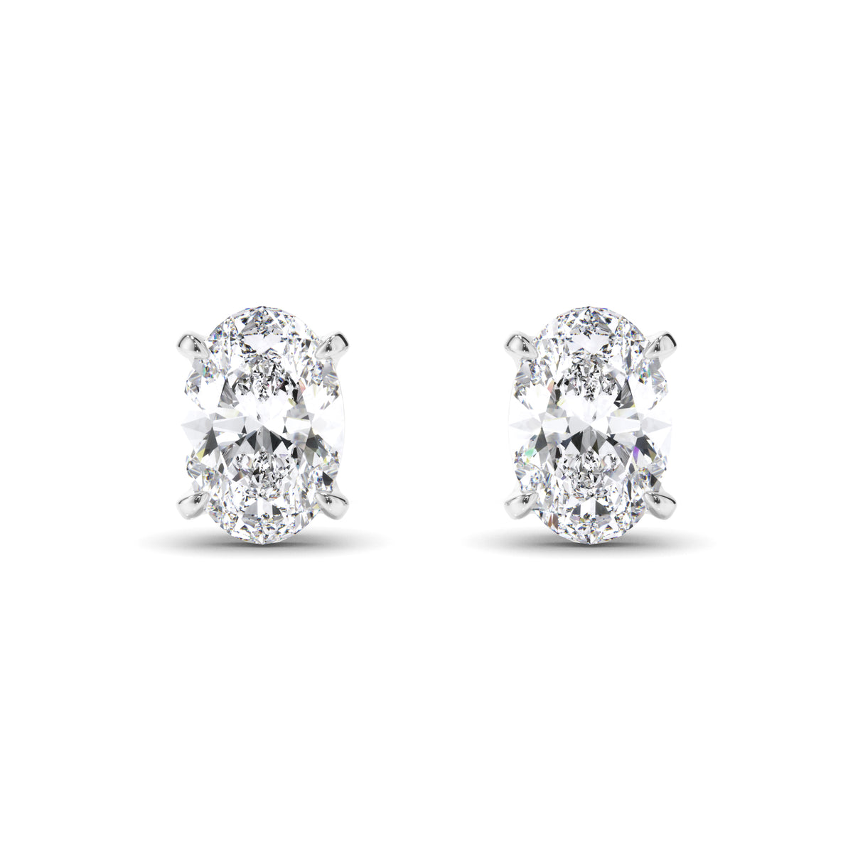 Eden - Oval Cut Diamond Stud Earrings