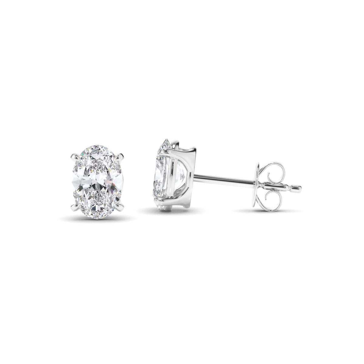Eden - Oval Cut Diamond Stud Earrings