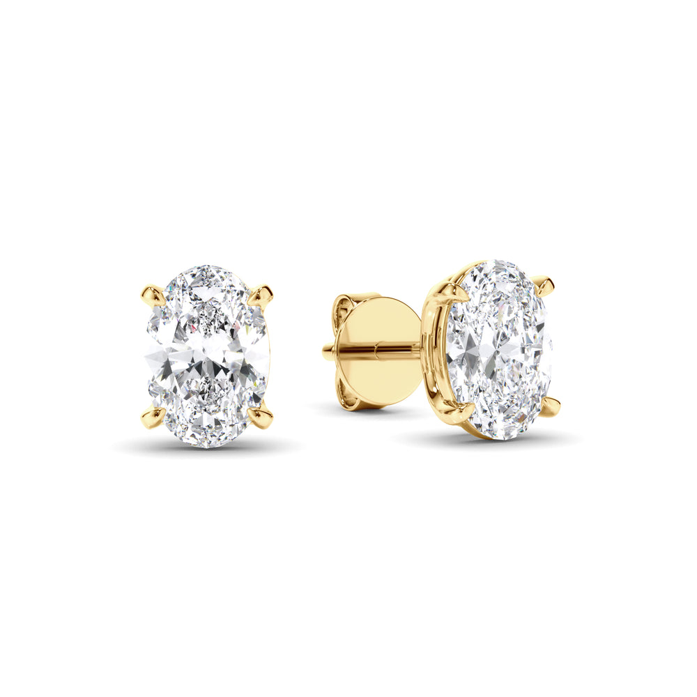 Eden - Oval Cut Diamond Stud Earrings