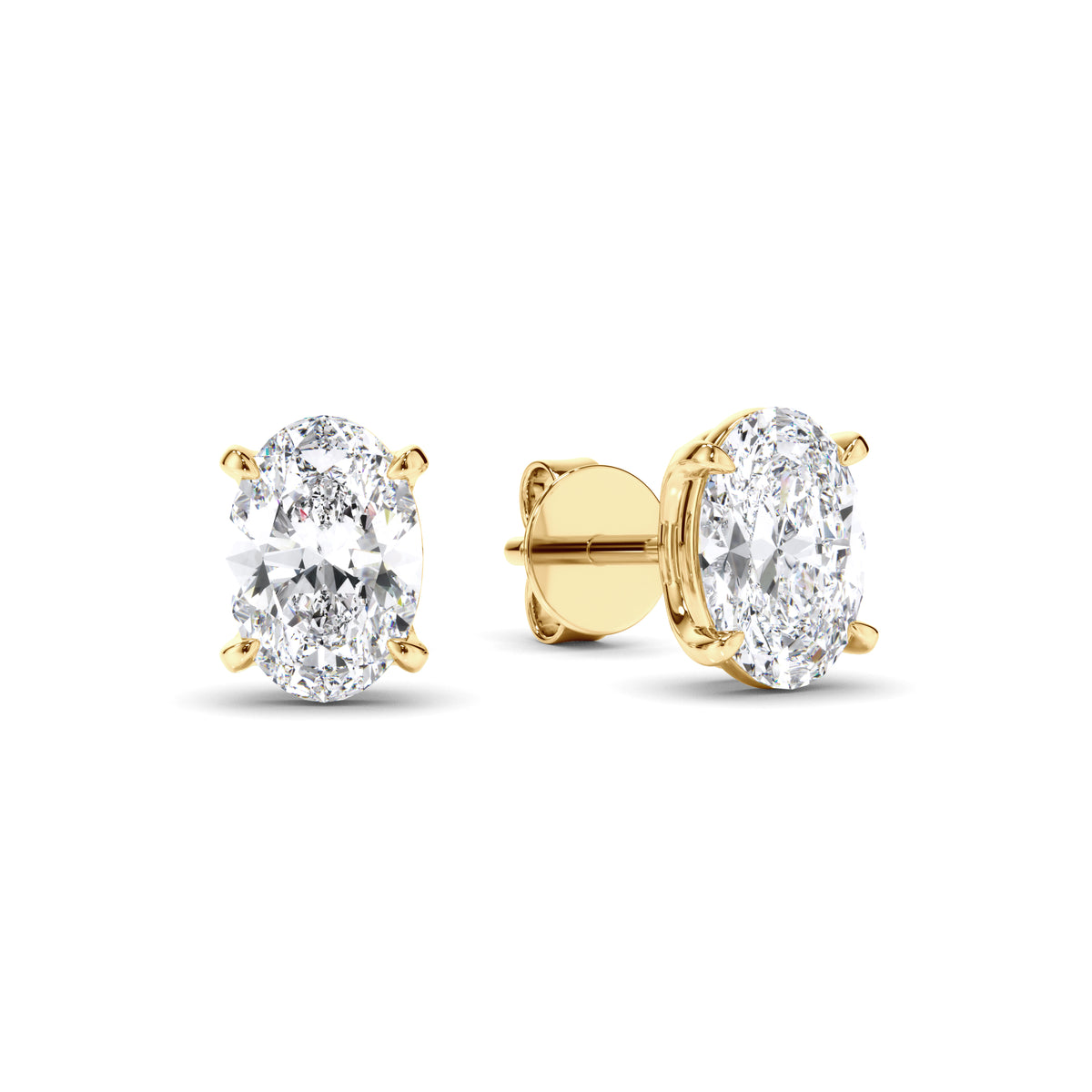 Eden - Oval Cut Diamond Stud Earrings