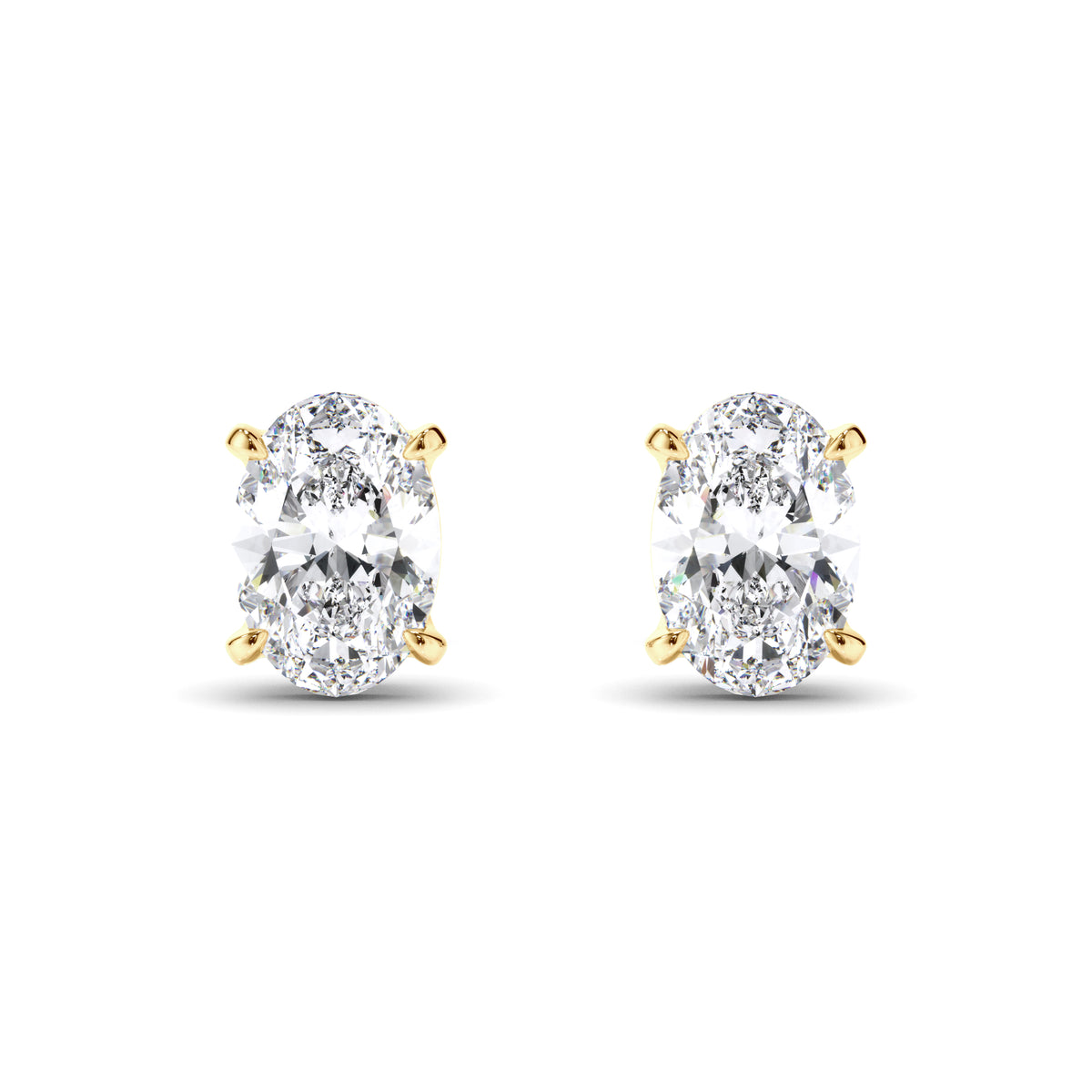 Eden - Oval Cut Diamond Stud Earrings
