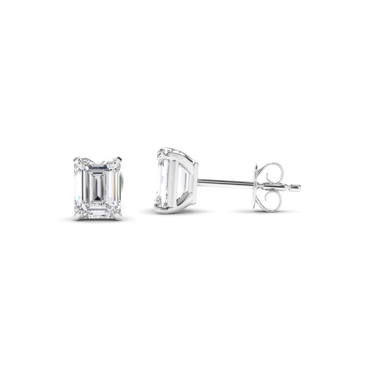 Esme - Emerald Cut Diamond Stud Earrings