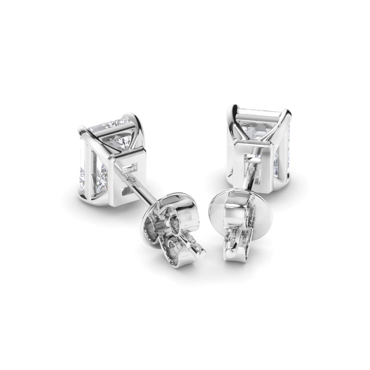 Esme - Emerald Cut Diamond Stud Earrings