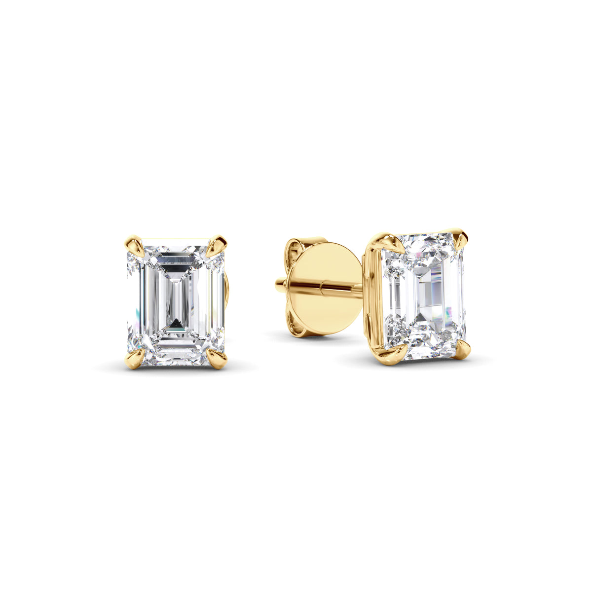 Esme - Emerald Cut Diamond Stud Earrings