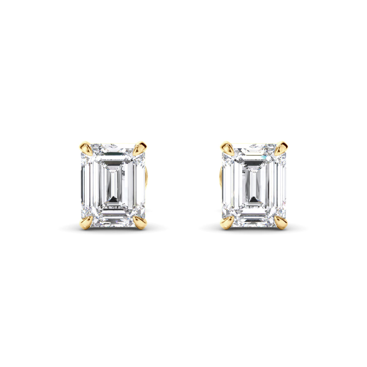 Esme - Emerald Cut Diamond Stud Earrings