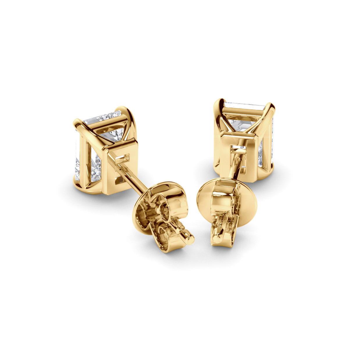 Esme - Emerald Cut Diamond Stud Earrings