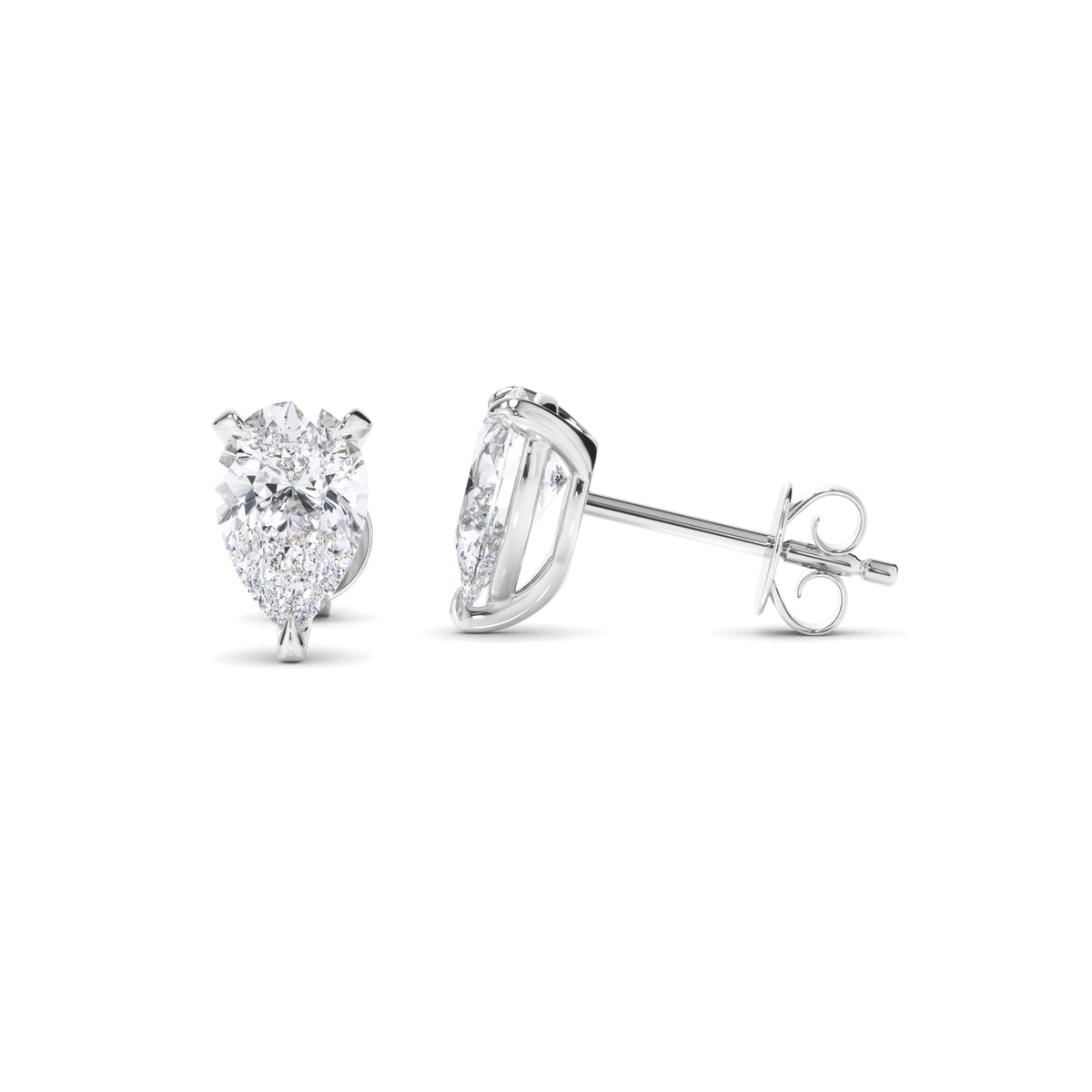 Brielle - Pear Cut Diamond Stud Earrings