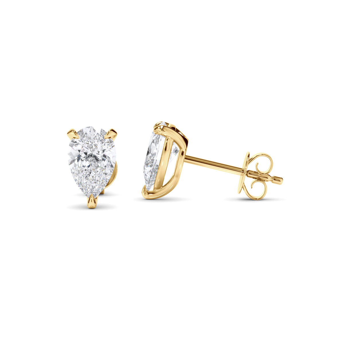 Brielle - Pear Cut Diamond Stud Earrings