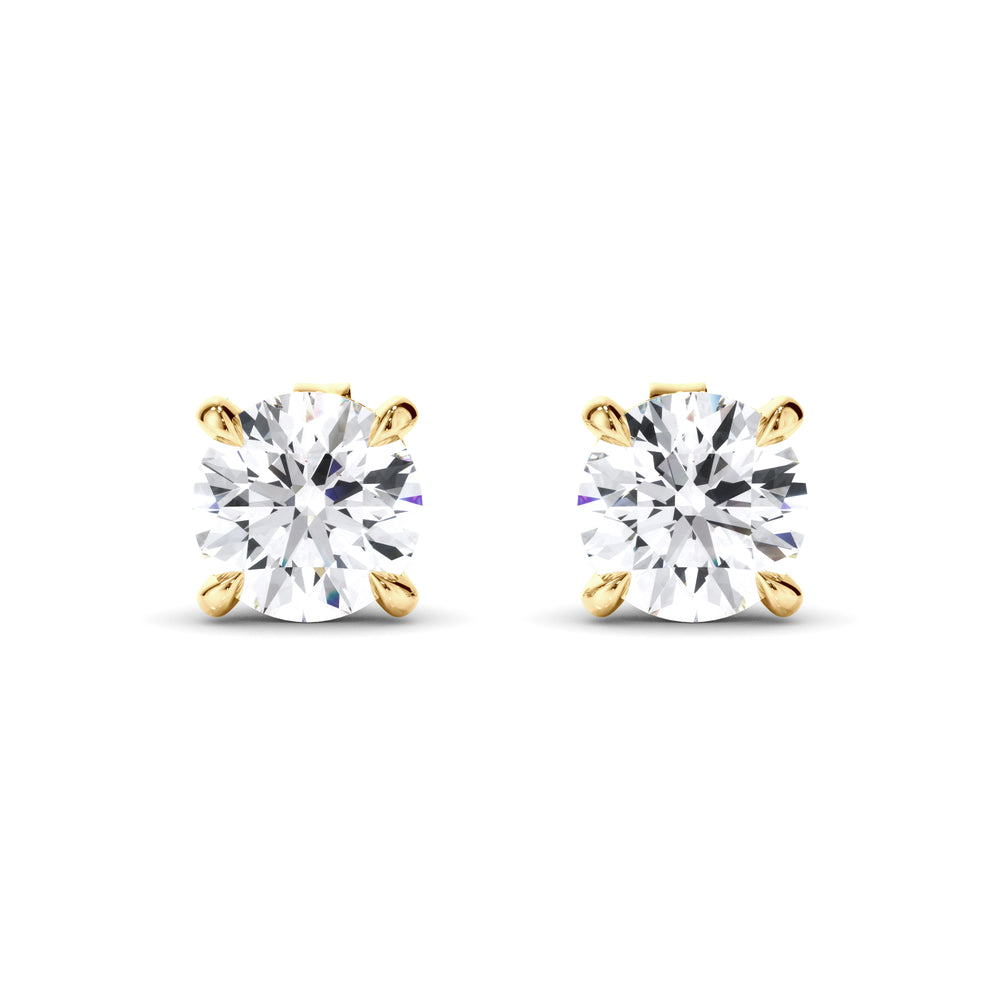 Amelia - Round Brilliant Cut Diamond Stud Earrings