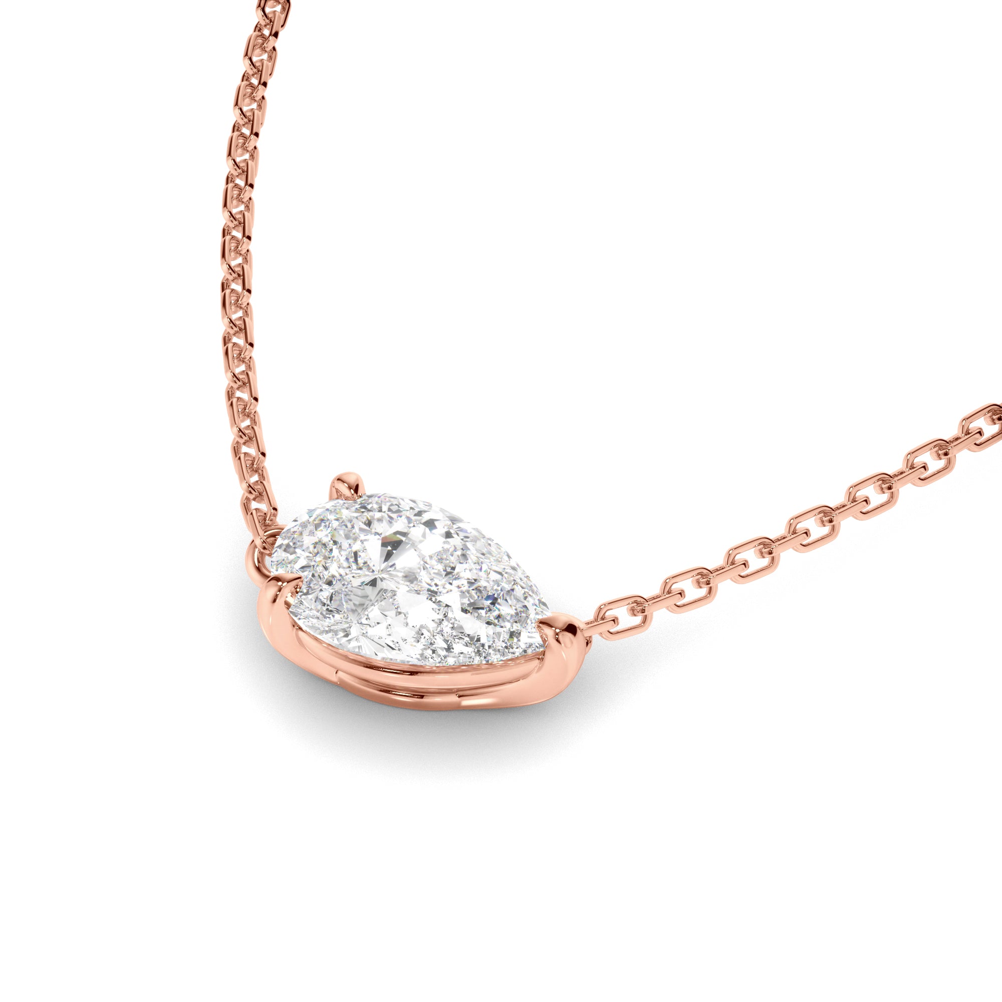 Clarisse - East West Pear Cut Diamond Necklet