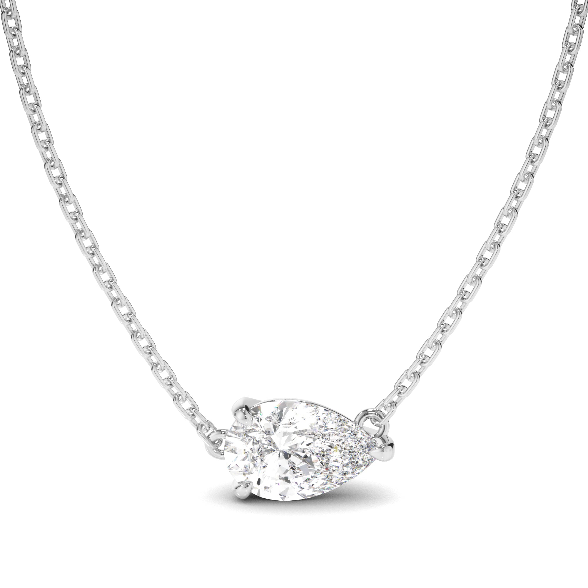 Clarisse - East West Pear Cut Diamond Necklet