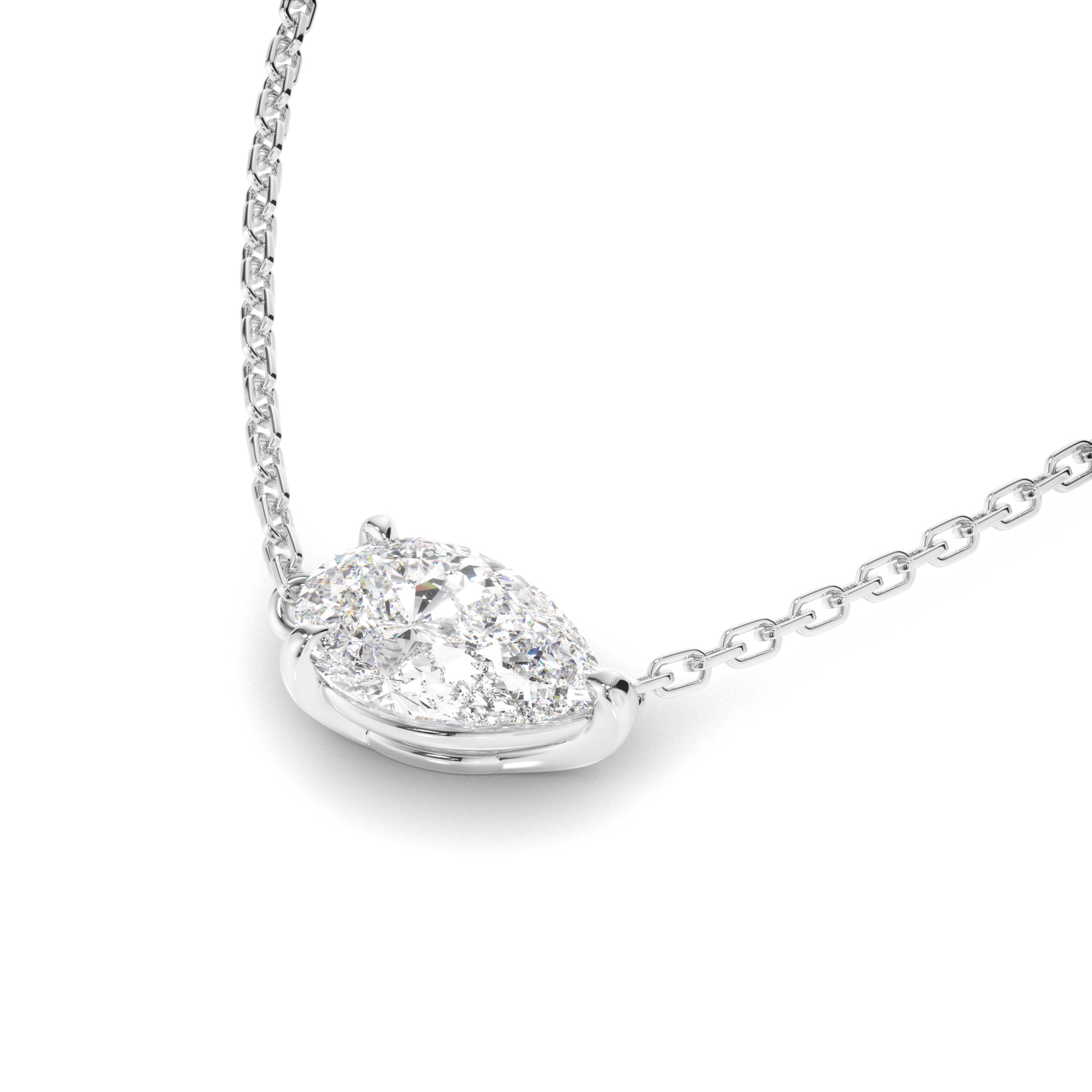 Clarisse - East West Pear Cut Diamond Necklet