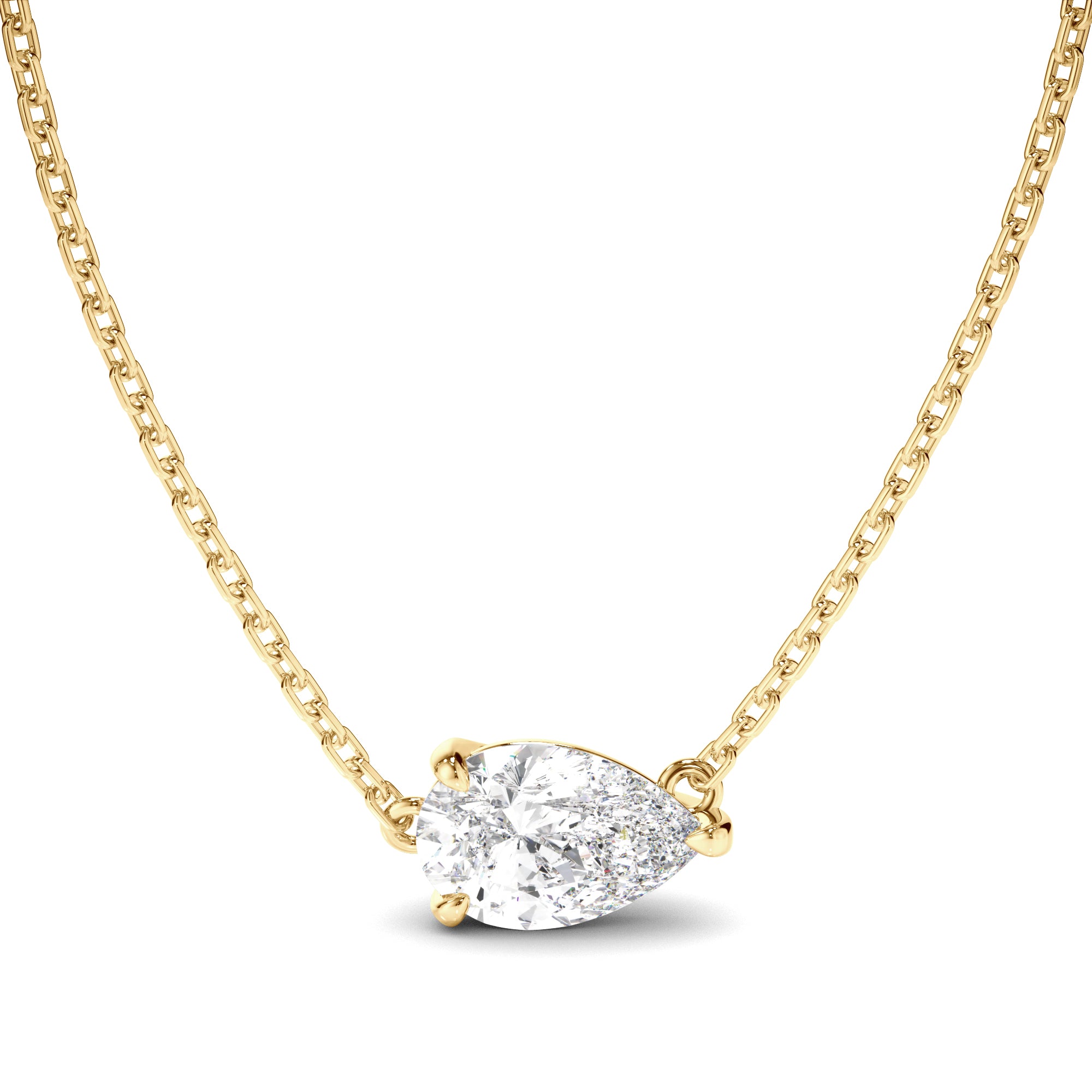 Clarisse - East West Pear Cut Diamond Necklet