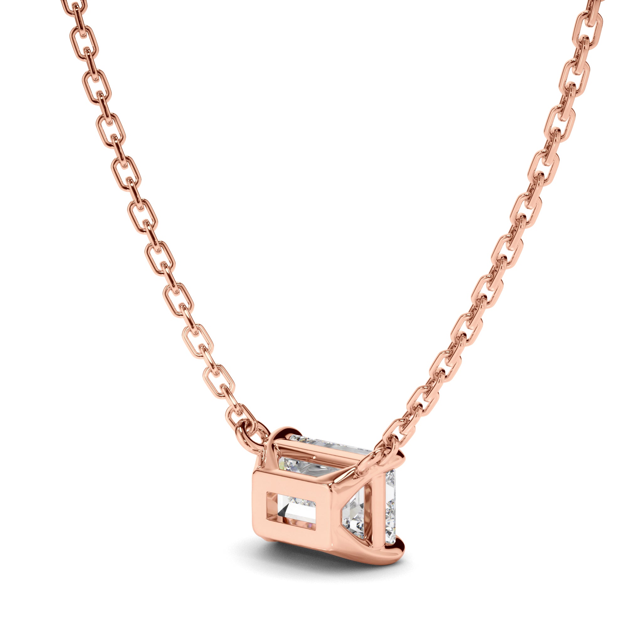 Venus - East West Emerald Cut Diamond Necklet