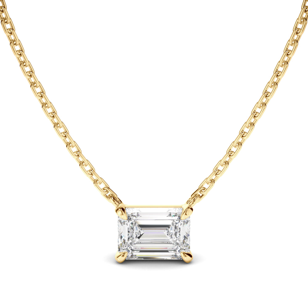 Esme - East West Emerald Cut Diamond Necklet