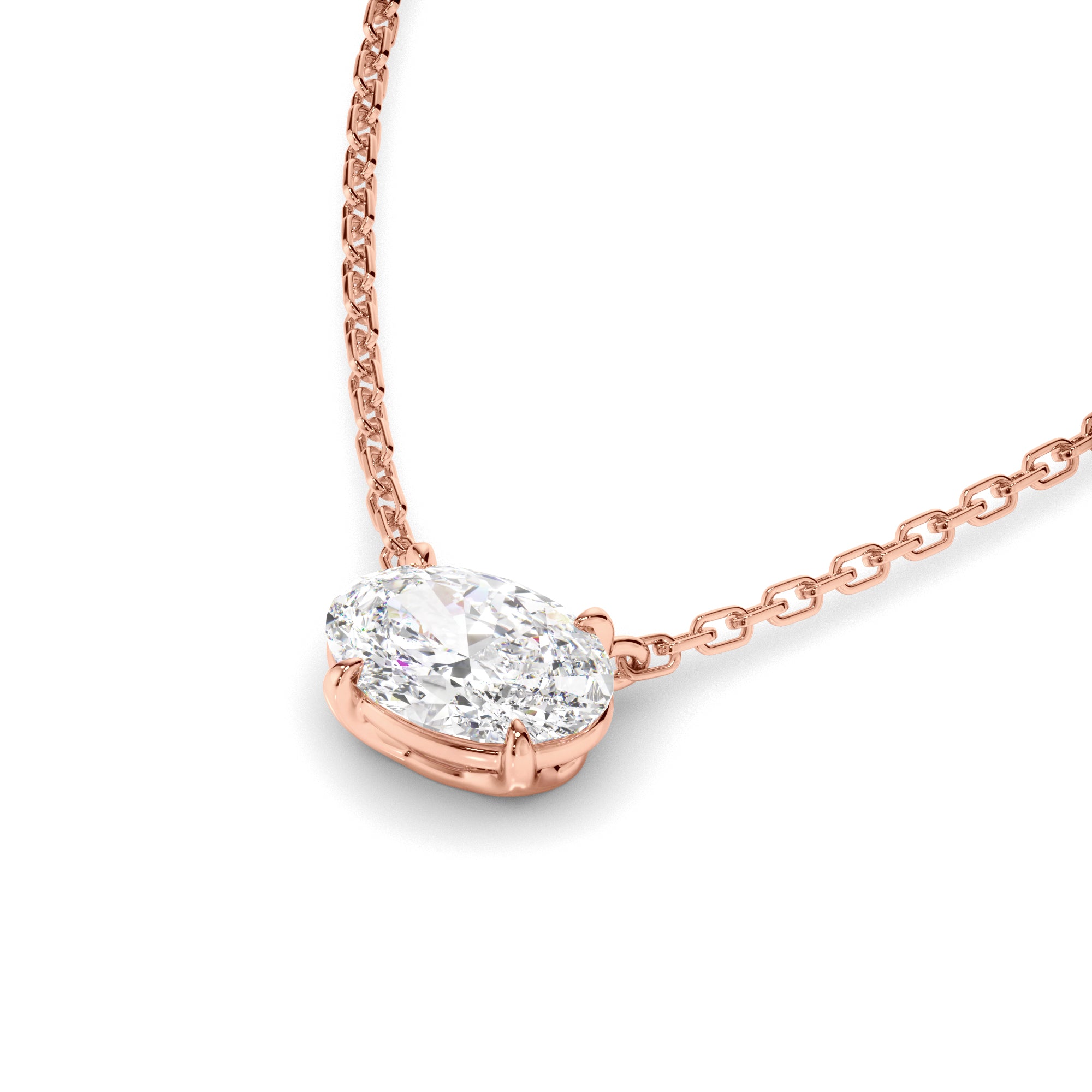 Florence - East West Oval Cut Diamond Necklet