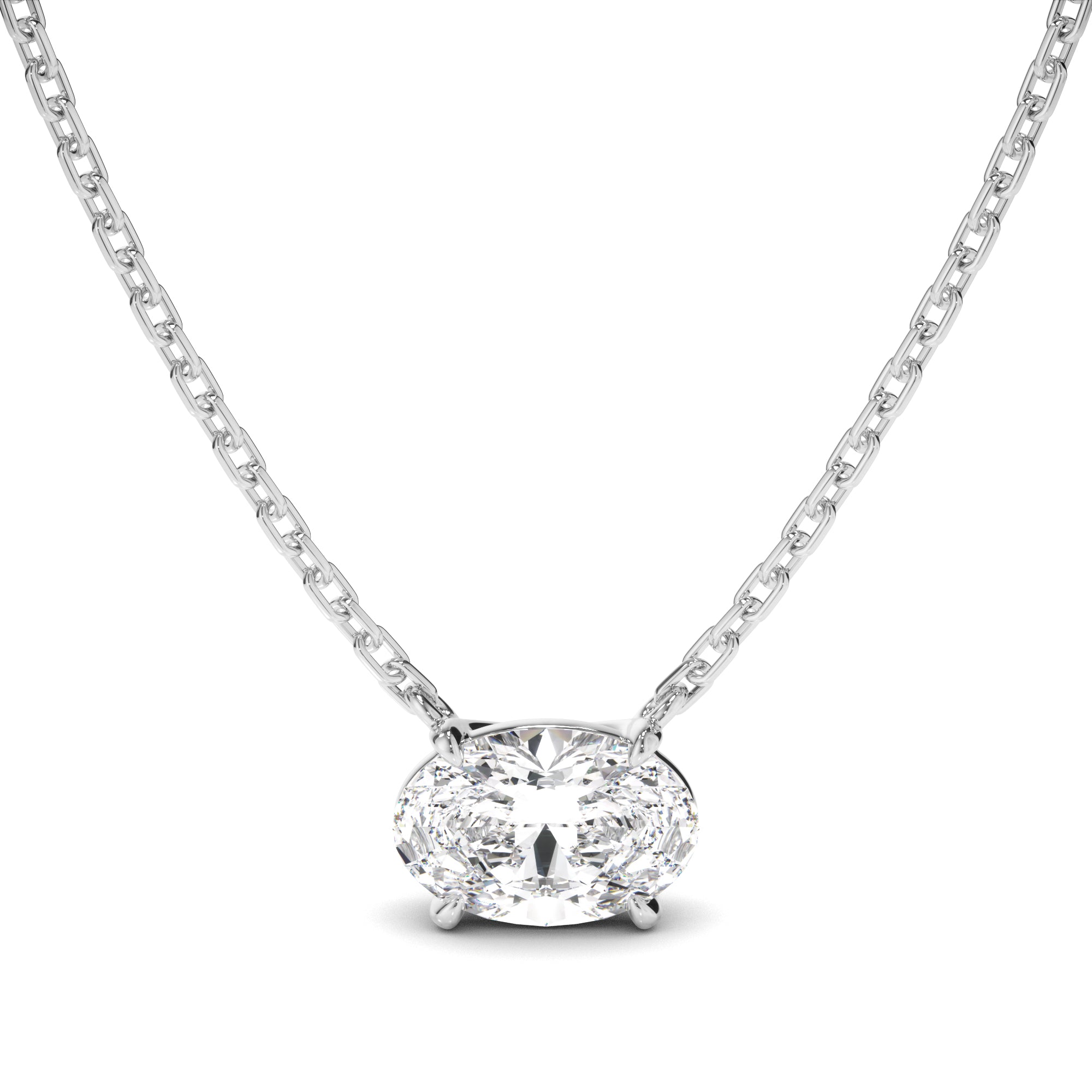 Florence - East West Oval Cut Diamond Necklet