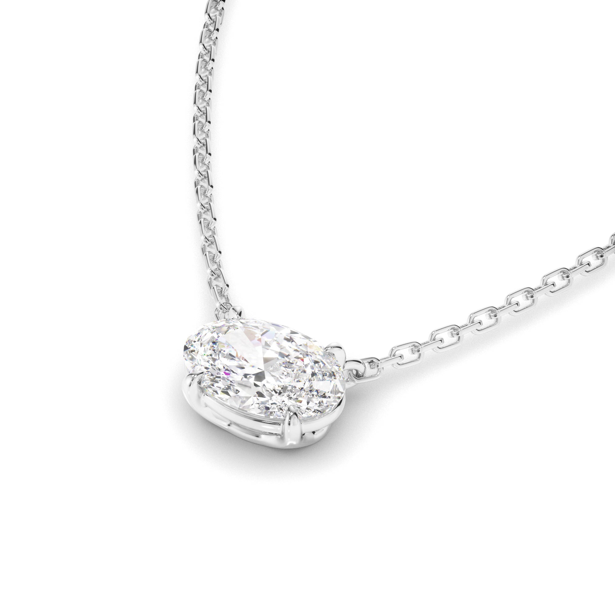 Florence - East West Oval Cut Diamond Necklet