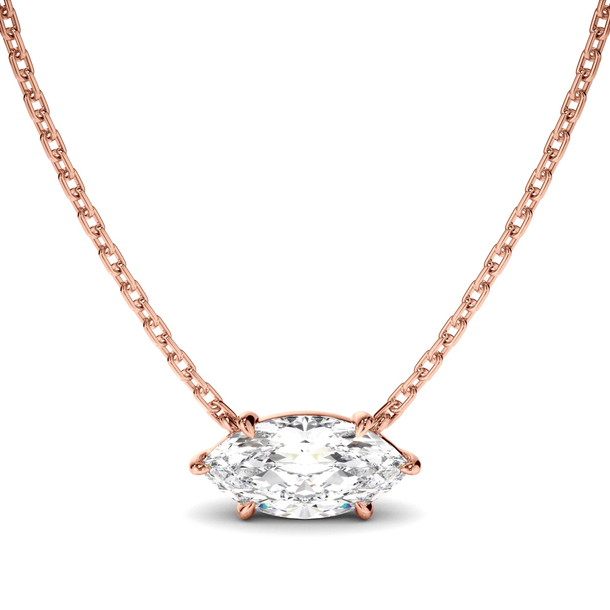 Delphine - East West Marquise Cut Diamond Necklet