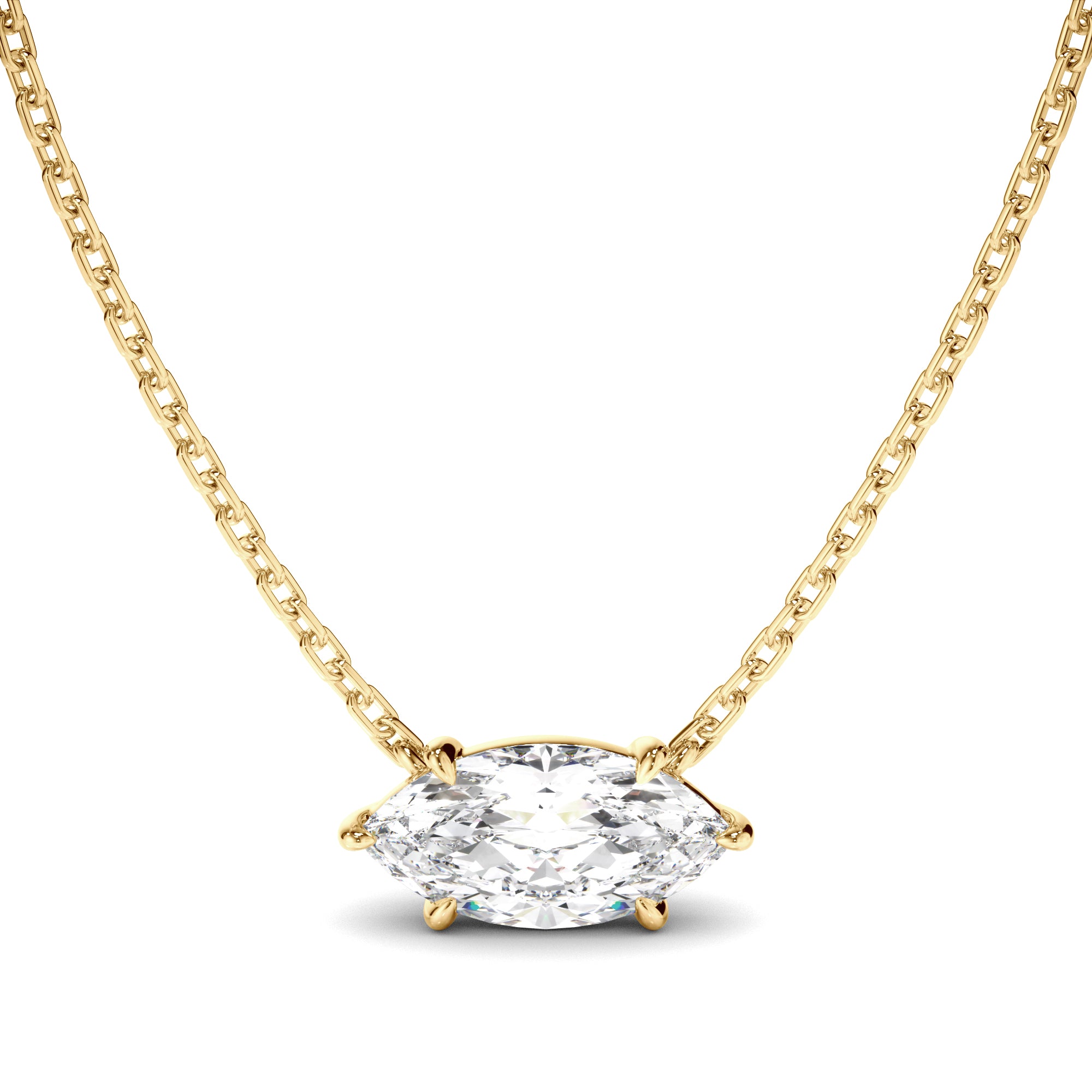 Delphine - East West Marquise Cut Diamond Necklet