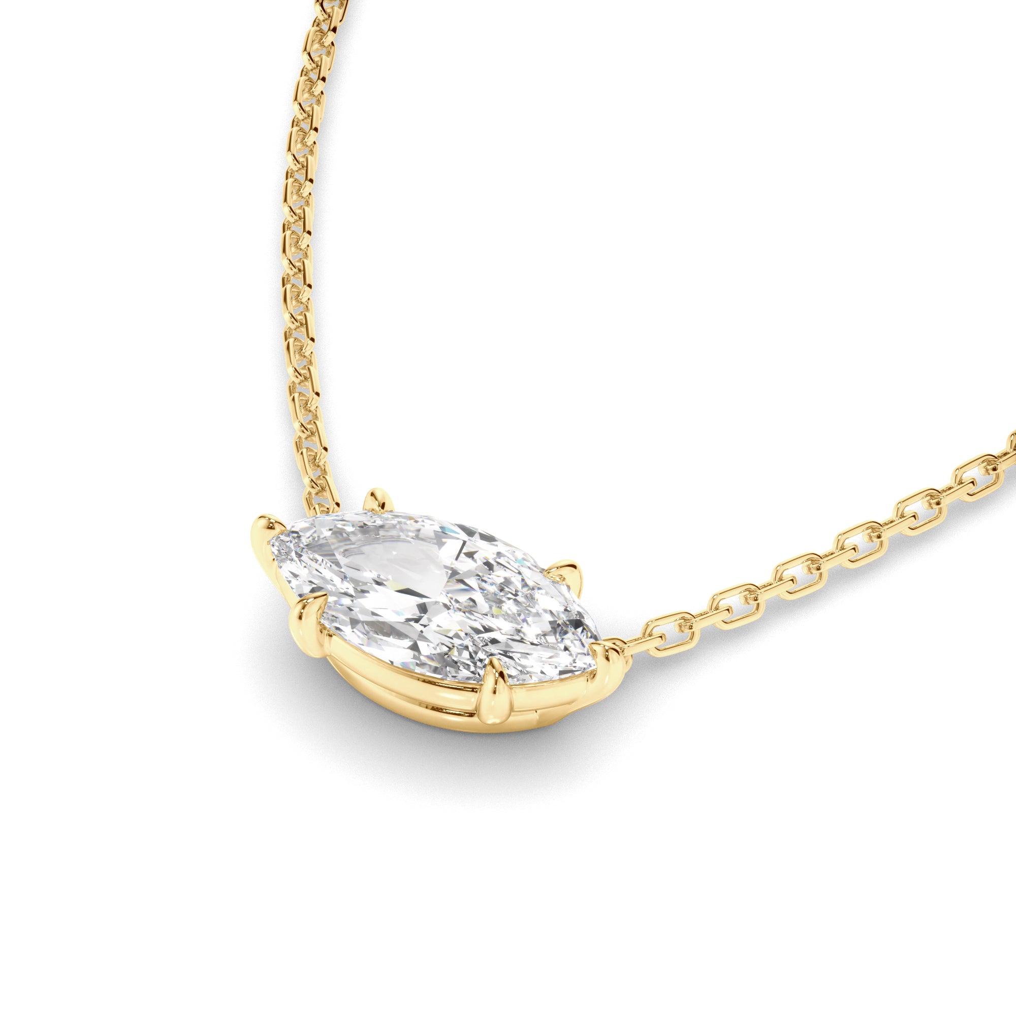 Delphine - East West Marquise Cut Diamond Necklet