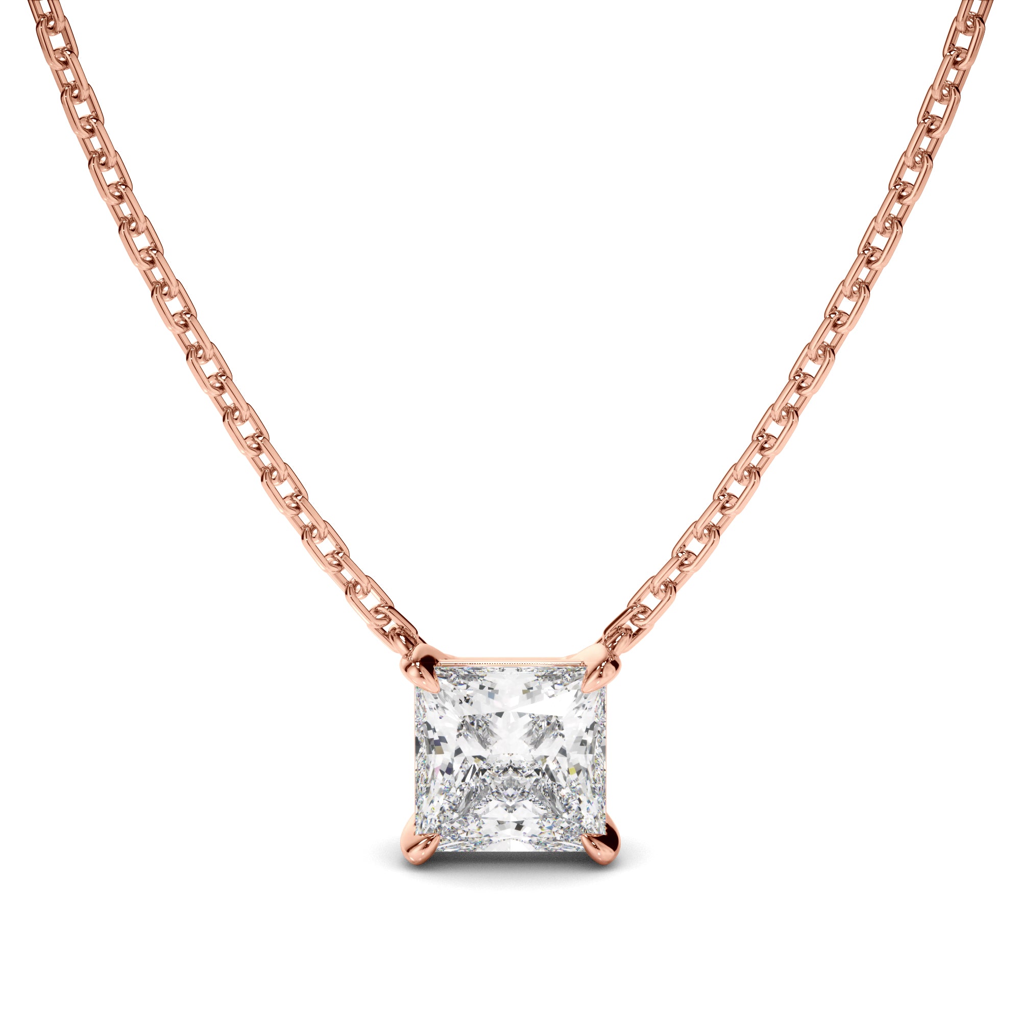 Gabrielle - Princess Cut Diamond Necklet
