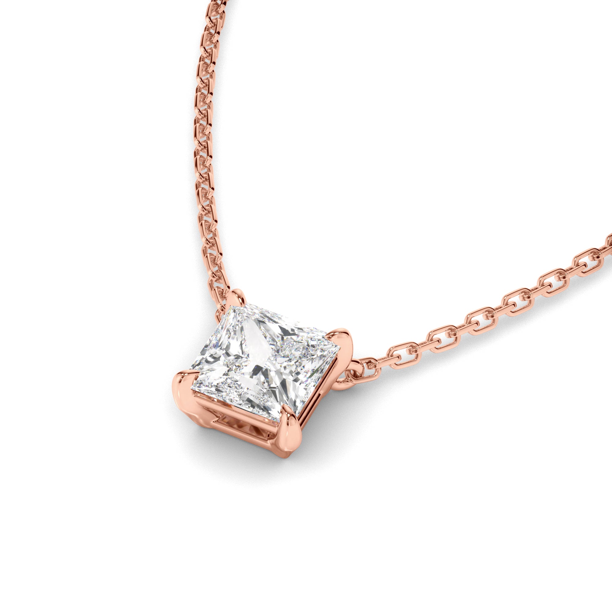 Gabrielle - Princess Cut Diamond Necklet