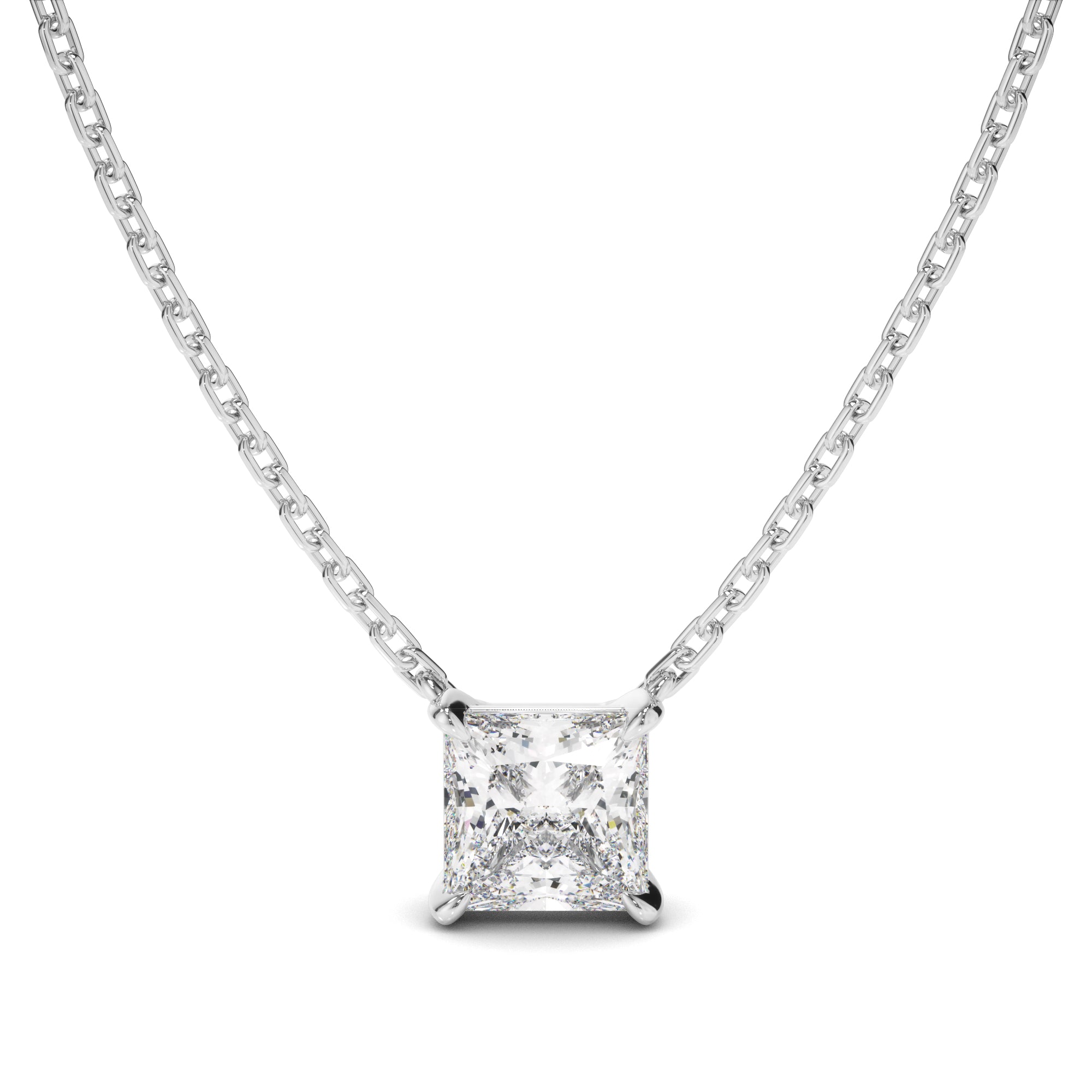 Gabrielle - Princess Cut Diamond Necklet