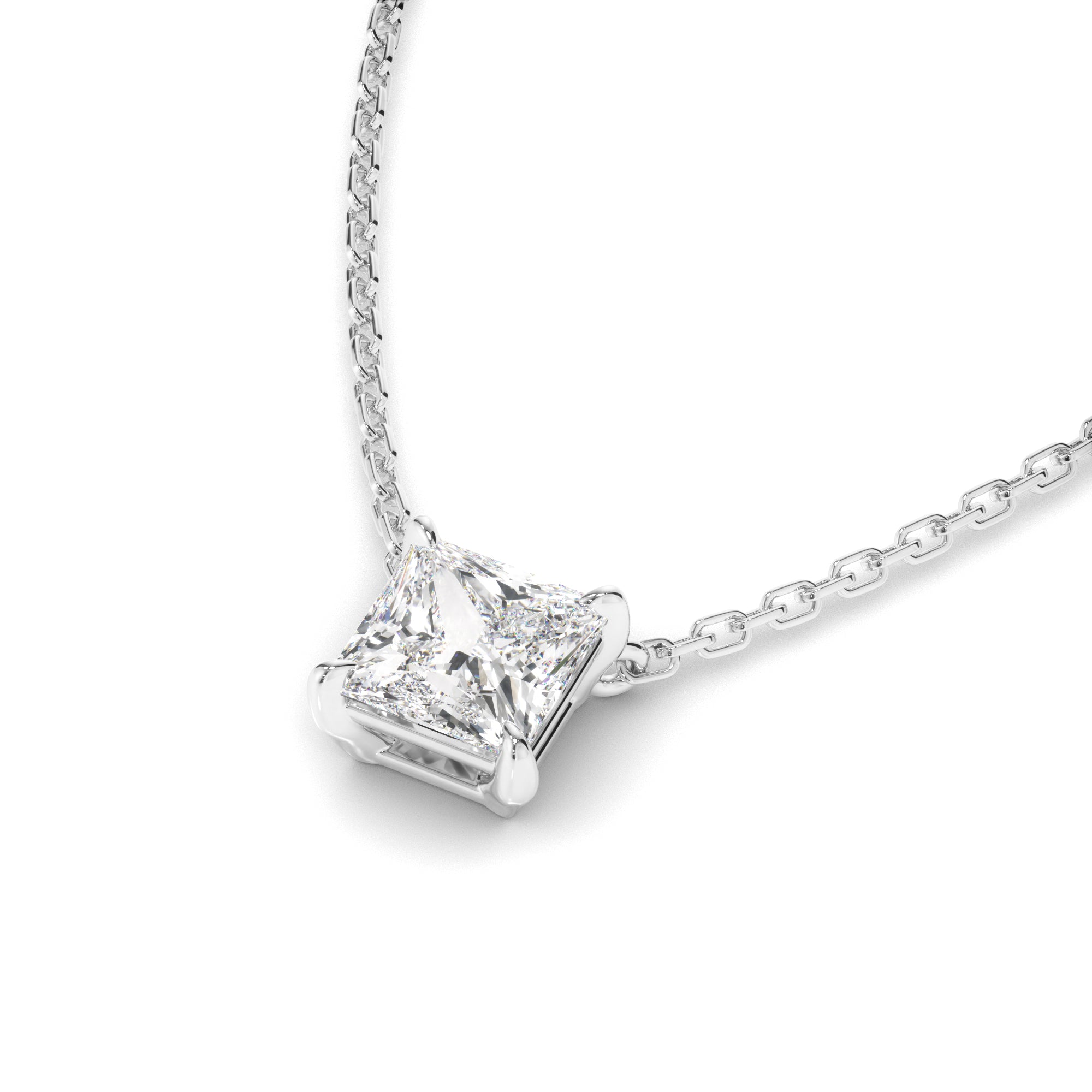 Gabrielle - Princess Cut Diamond Necklet