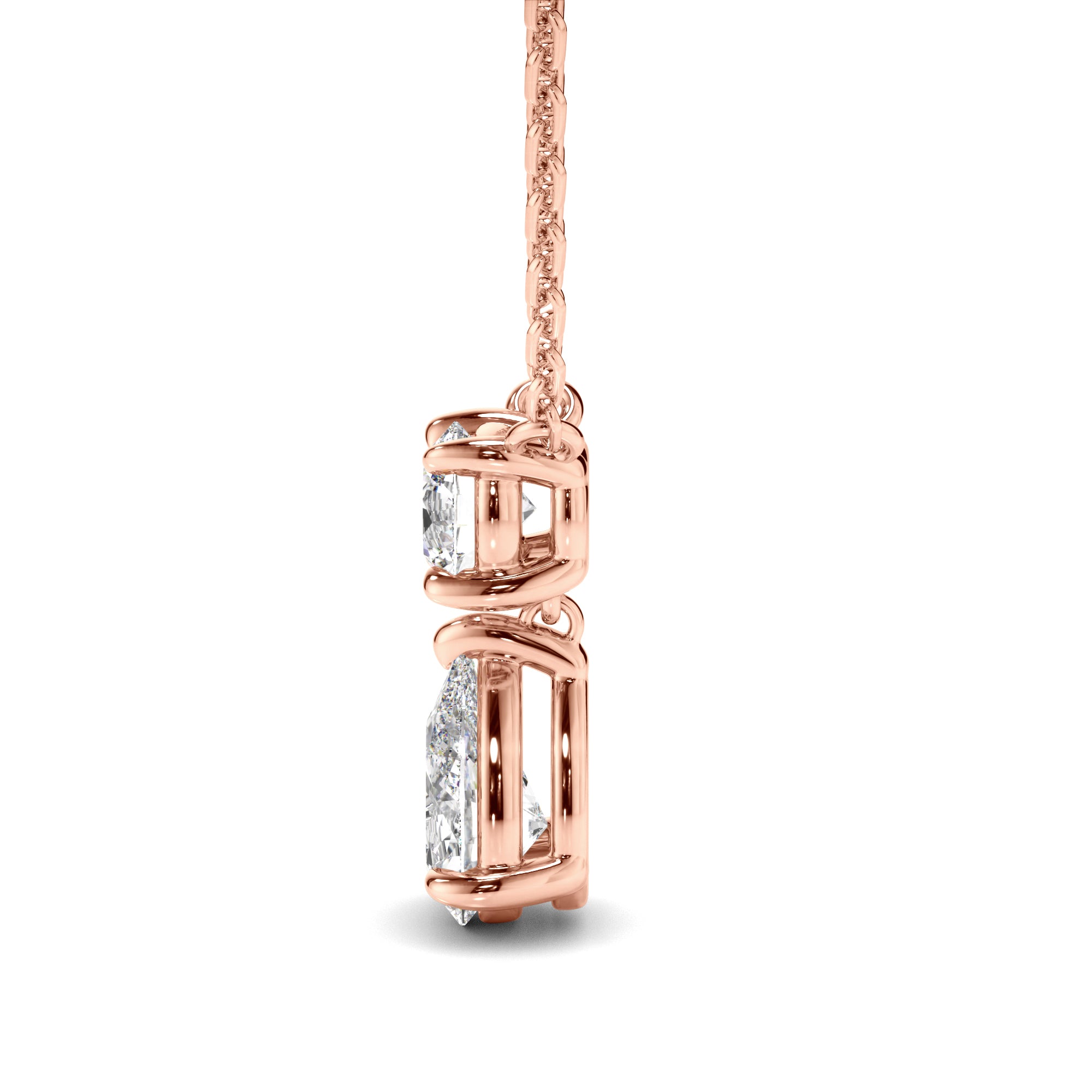 Penrose - Pear & Round Brilliant Cut Diamond Drop Pendant